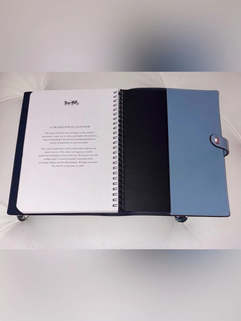NEW Coach Cornflower Blue Smooth Leather Notebook Journal Diary Planner